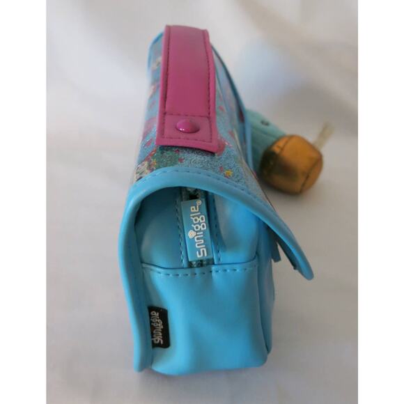 SMIGGLE Owl Purse/Handbag/Makeup Bag/Pencil Case Glitter Zippers Pom Poms Blue - Picture 3 of 12